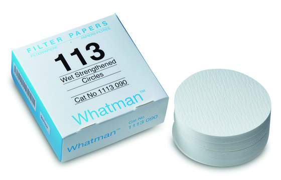 Whatman&#174; qualitative filter paper, Grade 113, creped circles, diam. 125&#160;mm, pack of 100