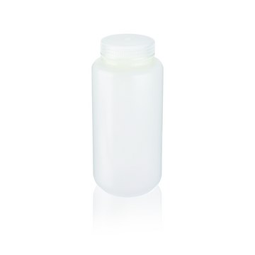 Wheaton&#174; Leak Resistant Bottle capacity 1000&#160;mL, high-density polyethylene bottle, natural bottle, wide-mouth bottle, bottle diam. × H 91&#160;mm × 199&#160;mm, 63-415