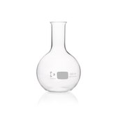 Duran® Flat Bottom Flask narrow-mouth neck, WITH BEADED RIM
