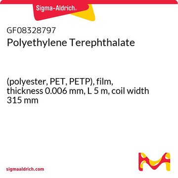 Polyethylene Terephthalate (polyester, PET, PETP), film, thickness 0.006&#160;mm, L 5&#160;m, coil width 315&#160;mm