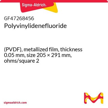 Polyvinylidenefluoride (PVDF), metallized film, thickness 0.05&#160;mm, size 205 × 291&#160;mm, ohms/square 2