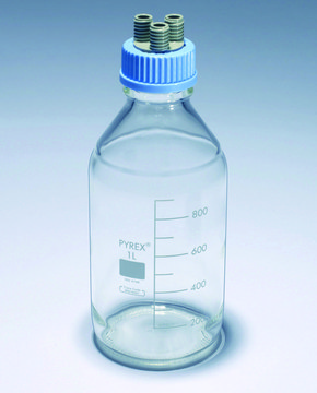 Pyrex&#174; Connection system screwcaps for Media-lab bottles GL45 screwcap with three GL14 ports