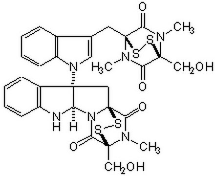 Chetomin, Chaetomium sp. A cell-permeable dithiodiketopiperazine antimicrobial agent that disrupts the CH1 domain structure of p300.