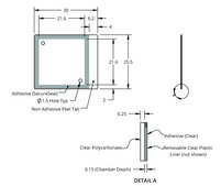 Grace Bio-Labs HybriWell™ sealing system, SecureSeal™ adhesive chamber chamber volume 30-50 μL, L × W × thickness 21.6 mm × 21.6 mm × 0.15 mm, port diam. 1.5 mm