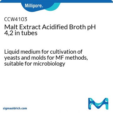 Malt Extract Acidified Broth pH 4,2 Liquid medium for cultivation of yeasts and molds for MF methods, suitable for microbiology