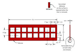 Grace Bio-Labs Press-To-Seal silicone isolator, PSA one side wells, 16 (Square, 7mm x 7mm x 0.9mm depth), (Adhesive on one side)