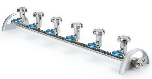 EZ-Fit&#174; Manifold 316L stainless steel, 6-place manifold base for filtration application