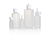 Azlon Dropper Bottles with spouted closure and cap round bottom, low-density polyethylene, capacity 30 mL