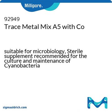 Trace Metal Mix A5 with Co suitable for microbiology, Sterile supplement recommended for the culture and maintenance of Cyanobacteria