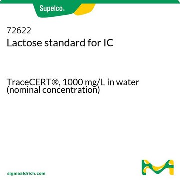 乳糖标准液，用于离子色谱分析 TraceCERT&#174;, 1000&#160;mg/L in water (nominal concentration)