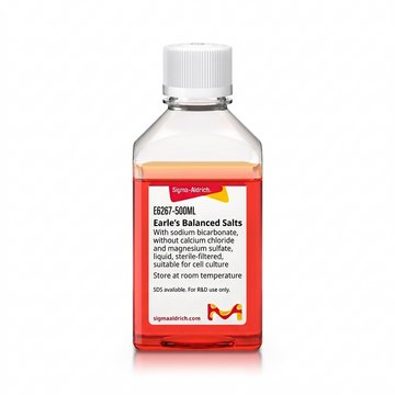 厄尔平衡盐 With sodium bicarbonate, without calcium chloride and magnesium sulfate, liquid, sterile-filtered, suitable for cell culture