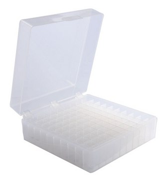 Microtube Storage Box Holds 100 x 1.5-2.0 mL tubes, size 100&#160;wells, natural polypropylene, pk of 5