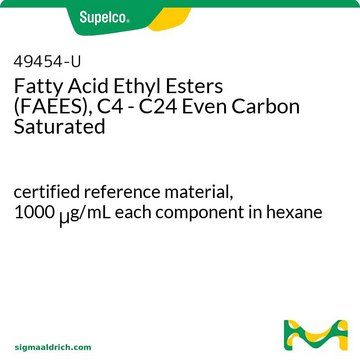 C4 - C24 偶数碳饱和脂肪酸乙酯 (FAEES) certified reference material, 1000&#160;&#956;g/mL each component in hexane