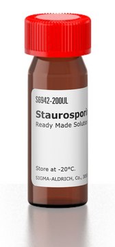 Staurosporine 溶液 来源于链霉菌 属 Ready Made Solution, 1&#160;mM in DMSO (100 &#956;g/214 &#956;L), 0.2 &#956;m filtered