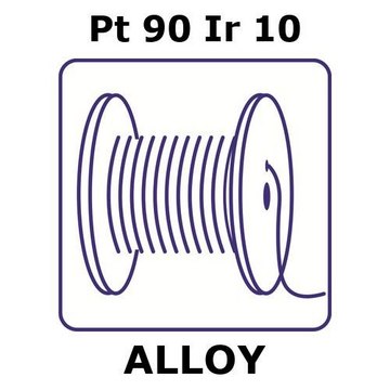 Platinum/Iridium wire, Pt90%/Ir10%, 0.25&#160;mm diameter, length 2 m, temper annealed