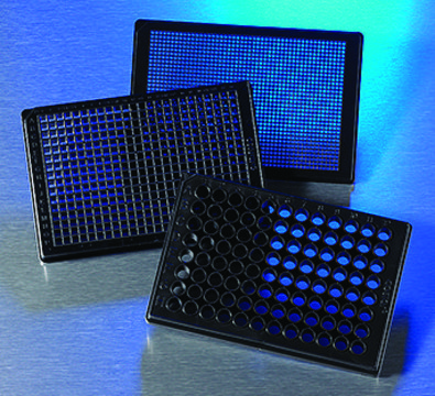 Corning&#174; multicoated microplates well size 1536, black polystyrene (low base), flat bottom wells clear, non-sterile, lid: no