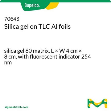 Silica gel on TLC Al foils silica gel 60 matrix, L × W 4&#160;cm × 8&#160;cm, with fluorescent indicator 254 nm