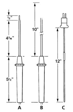 Barnant thermocouple probe PTFE-coated, Type-J