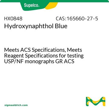 Hydroxynaphthol Blue Meets ACS Specifications, Meets Reagent Specifications for testing USP/NF monographs GR ACS