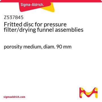 Fritted disc for pressure filter/drying funnel assemblies porosity medium, diam. 90&#160;mm