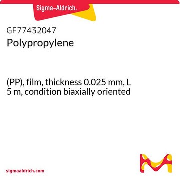 聚丙烯 (PP), film, thickness 0.025&#160;mm, L 5&#160;m, condition biaxially oriented