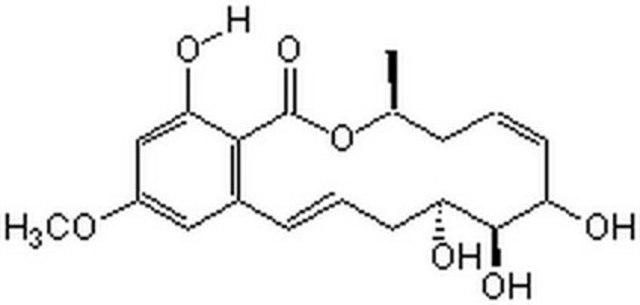 (5Z)-Zeaenol, Curvularia sp. A cell-permeable resorcylic acid lactone compound that may serve as a negative control for TAK1 (TGF-&#946;-Activated Kinase-1) inhibition studies.