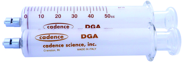 Dissolved gas analysis (DGA) glass syringe capacity 50&#160;mL, graduated, 2&#160;mL, tip style, needle-lock Luer