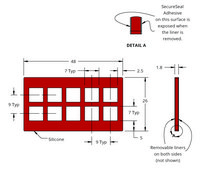 Grace Bio-Labs Press-To-Seal silicone isolator, PSA both sides wells, 10 (Square, 7mm x 7mm x 1.8mm depth), (Adhesive both sides)
