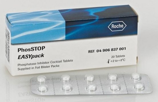 PhosSTOP&#8482; sufficient for 10 10mL buffer preparations, sufficient for 20 10mL buffer preparations, suitable for tissue processing, suitable for immunoprecipitation (IP)