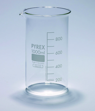 Pyrex&#174; Berzelius beakers, graduated, tall form with spout, with printed trace code 50&#160;mL