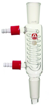 Aldrich&#174; coiled condenser with SafetyBarb&#174; hose connectors jacketed, L 200&#160;mm, joint: ST/NS 24/40