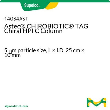 Astec&#174; CHIROBIOTIC&#174; TAG 手性 HPLC色谱 柱 5&#160;&#956;m particle size, L × I.D. 25&#160;cm × 10&#160;mm