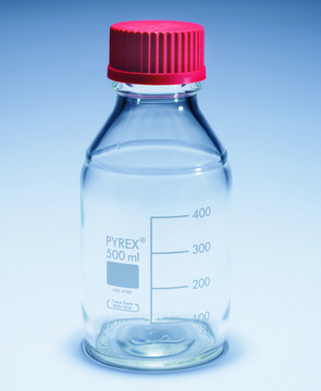 Pyrex&#174; Media-Lab Bottles, with high temperature cap and pouring ring, with printed trace code capacity 250&#160;mL