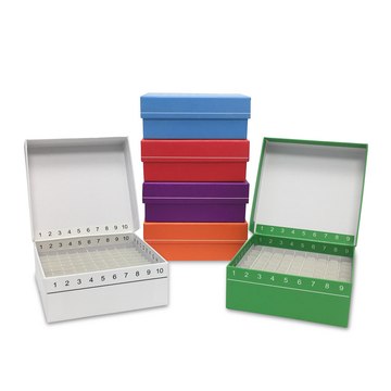 MTC&#8482; Bio FlipTop&#8482; Freezer Box With Hinged Lid cardboard, white, to hold, 81 x cryovials, pkg of 5&#160;ea