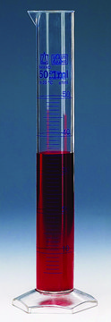 BRAND&#174; graduated cylinders, PMP, blue scale volume 50&#160;mL