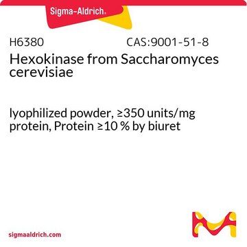 Hexokinase from Saccharomyces cerevisiae lyophilized powder, &#8805;350&#160;units/mg protein, Protein &#8805;10&#160;% by biuret