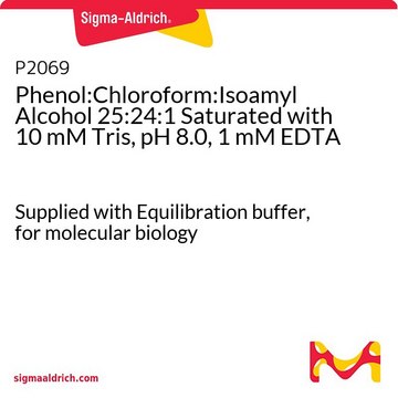 Phenol:Chloroform:Isoamyl Alcohol 25:24:1 Saturated with 10 mM Tris, pH 8.0, 1 mM EDTA Supplied with Equilibration buffer, for molecular biology