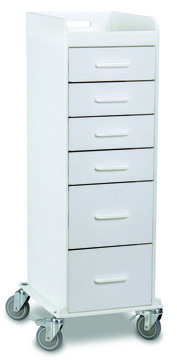 Tall Locking 6 Drawer Cart white (Drawers)