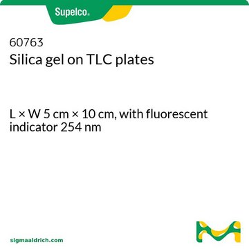 Silica gel on TLC plates L × W 5&#160;cm × 10&#160;cm, with fluorescent indicator 254 nm