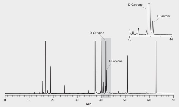 GC Analysis of D &amp; L-Carvone Enantiomers in Dill Seed Essential Oil (Spiked with L-Carvone Enantiomer) on Astec&#174; CHIRALDEX&#8482; G-TA suitable for GC