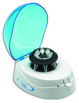 MyFuge&#8482; mini centrifuge green lid, with 2 rotors, AC/DC input 100 - 240 V AC, UK plug