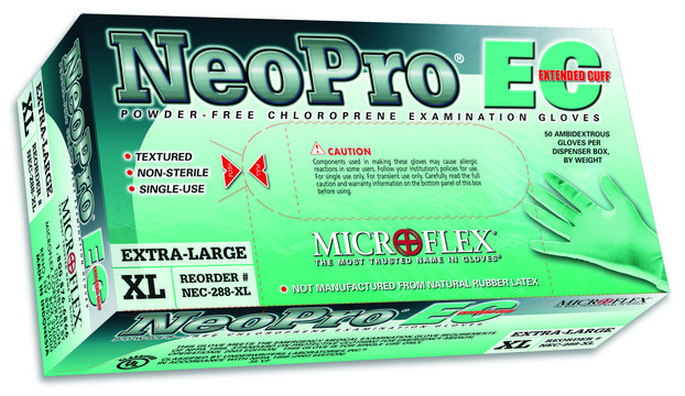 Microflex NeoPro&#174; EC powder-free chloroprene gloves size L