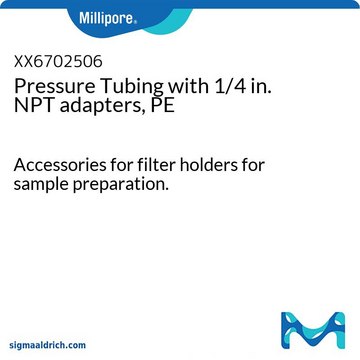 Pressure Tubing with 1/4 in. NPT adapters, PE Accessories for filter holders for sample preparation.