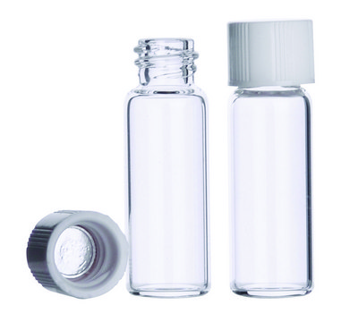 WHEATON&#174; clear sample vial with foil lined cap packed in partitioned tray, glass glass, tube capacity (2&#160;mL), screw cap