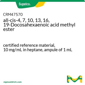 全顺-4,7,10,13,16,19-二十二碳六烯酸甲酯 CRM certified reference material, 10&#160;mg/mL in heptane, ampule of 1&#160;mL