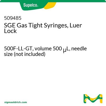 SGE 旋转锁定气密注射器 500F-LL-GT, volume 500&#160;&#956;L, needle size (not included)