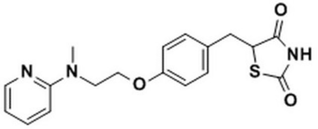 罗格列酮 A thiazolidinedione compound that acts as an anti-diabetic agent and serves as a potent and selective agonist of peroxisome proliferator-activated receptor-&#947; (PPAR&#947;) (Kd ~40 nM) in fat cells.