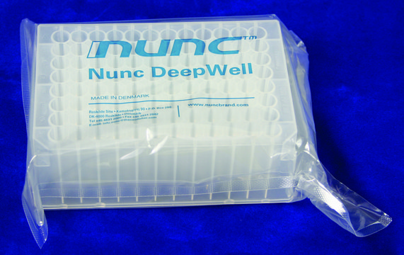 Nunc&#174; 96 DeepWell&#8482;板，未经处理 size 96&#160;wells, maximum volume 1.3&#160;mL, round bottom natural polypropylene wells (deep wells)