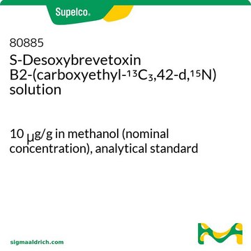 S-Desoxybrevetoxin B2-(carboxyethyl-13C3,42-d,15N) solution 10&#160;&#956;g/g in methanol (nominal concentration), analytical standard