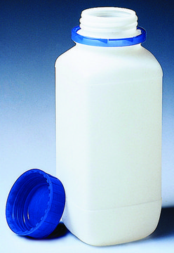 BRAND&#174;方瓶，带防篡改螺口盖，PE-HD capacity 500&#160;mL, wide-neck